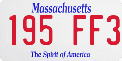 MA license plate 195FF3