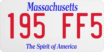 MA license plate 195FF5