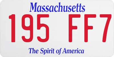 MA license plate 195FF7