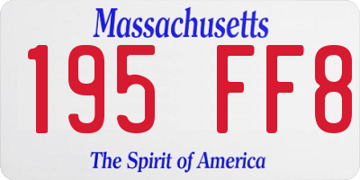 MA license plate 195FF8