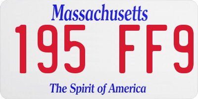 MA license plate 195FF9