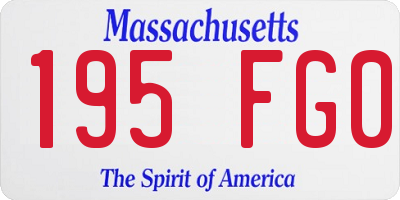 MA license plate 195FG0