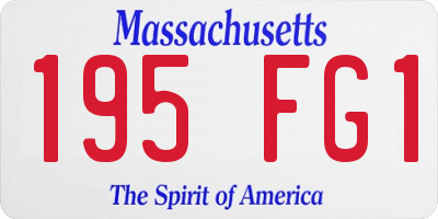 MA license plate 195FG1