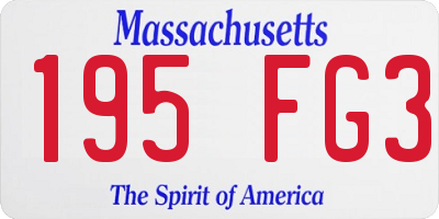 MA license plate 195FG3