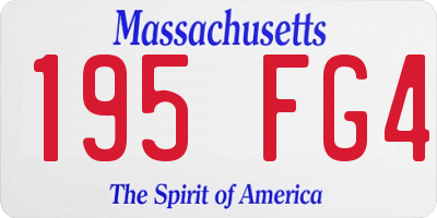 MA license plate 195FG4