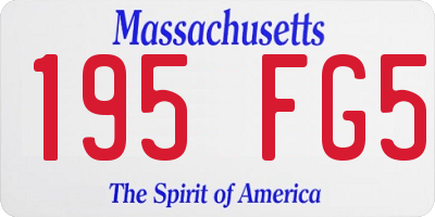 MA license plate 195FG5