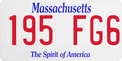 MA license plate 195FG6