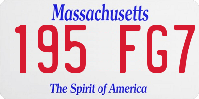 MA license plate 195FG7