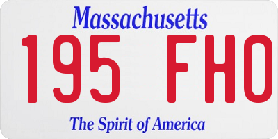 MA license plate 195FH0