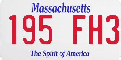 MA license plate 195FH3