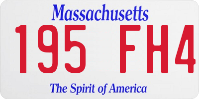 MA license plate 195FH4