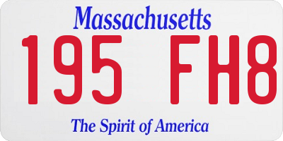 MA license plate 195FH8