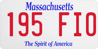 MA license plate 195FI0
