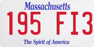 MA license plate 195FI3