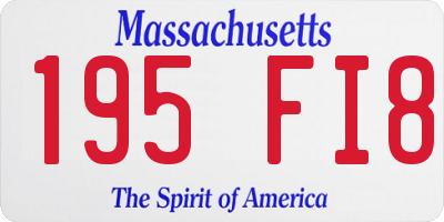 MA license plate 195FI8