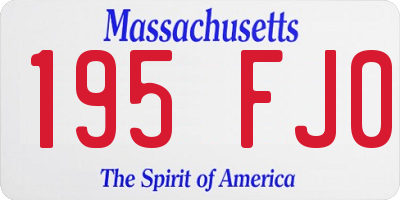 MA license plate 195FJ0