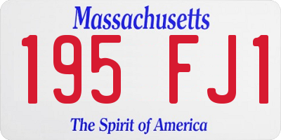 MA license plate 195FJ1