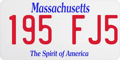 MA license plate 195FJ5