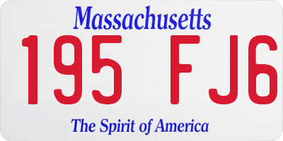 MA license plate 195FJ6