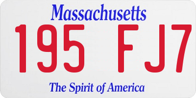 MA license plate 195FJ7