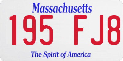 MA license plate 195FJ8