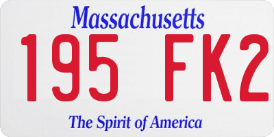 MA license plate 195FK2