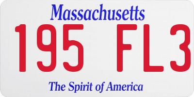 MA license plate 195FL3