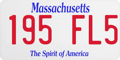 MA license plate 195FL5