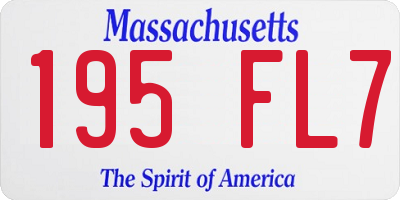 MA license plate 195FL7