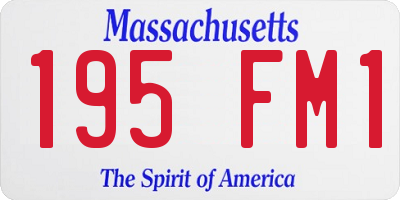 MA license plate 195FM1