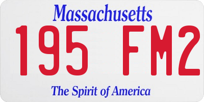 MA license plate 195FM2