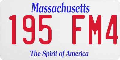 MA license plate 195FM4