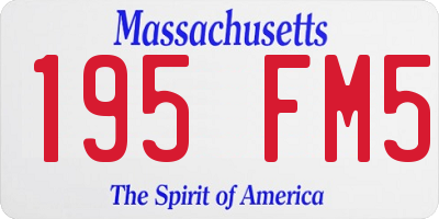 MA license plate 195FM5