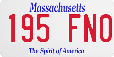 MA license plate 195FN0