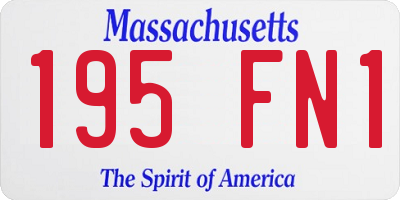 MA license plate 195FN1
