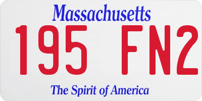 MA license plate 195FN2