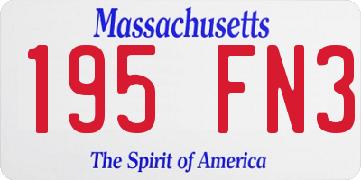 MA license plate 195FN3
