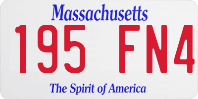 MA license plate 195FN4