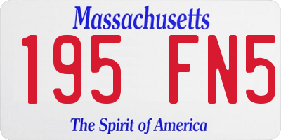 MA license plate 195FN5