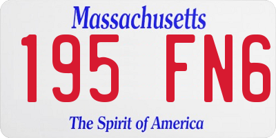 MA license plate 195FN6