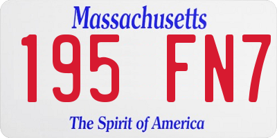 MA license plate 195FN7