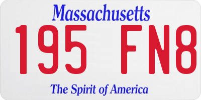 MA license plate 195FN8