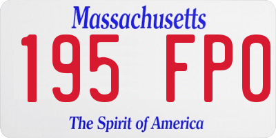 MA license plate 195FP0