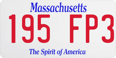 MA license plate 195FP3
