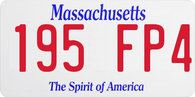 MA license plate 195FP4