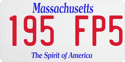 MA license plate 195FP5