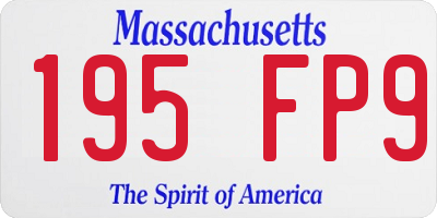 MA license plate 195FP9