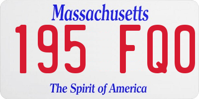 MA license plate 195FQ0