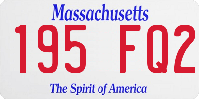 MA license plate 195FQ2