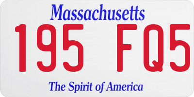 MA license plate 195FQ5